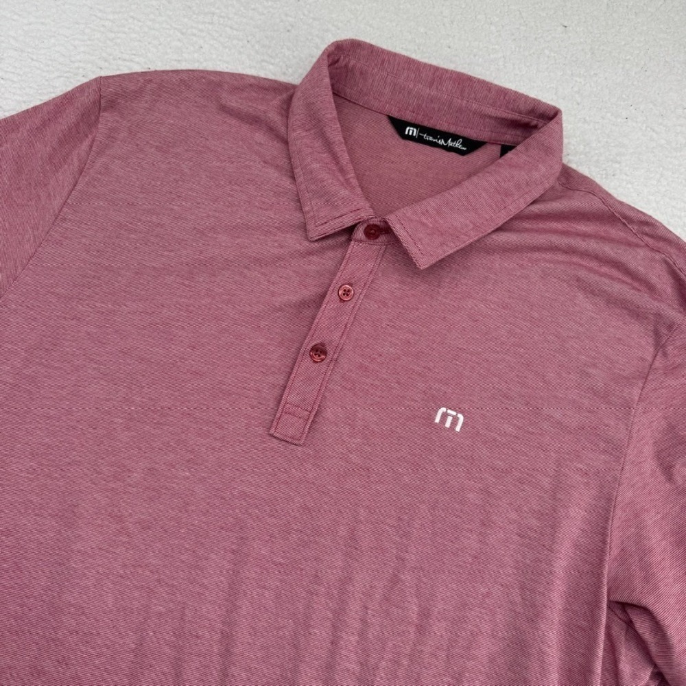 Travis Mathew Golf Polo Mens 2XL Burgundy Pima Cotton Blend Shirt Lightweight